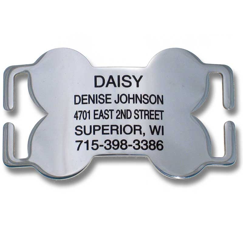 Open ends bone shaped slide-on tag